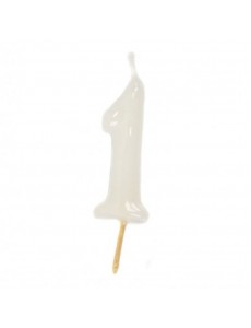 Vela Número 1 Branco